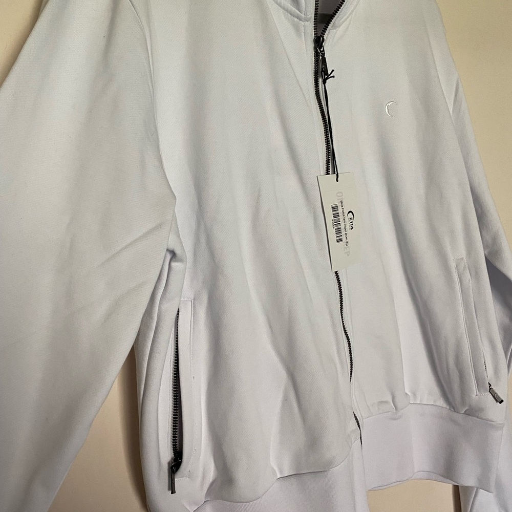 ZYIA White French Terry Zipper Jacket - Picture 2 of 4